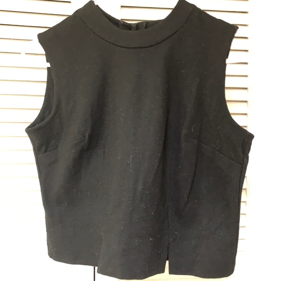 Vintage 1960s Wool Knit Button Back Petite Sleeveless Top Jo Matthews - Picture 1 of 9